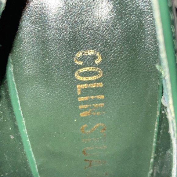 COLIN STUART Green Peep Toe Heeled Oxford Size 7.5 - Picture 8 of 9
